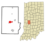 Putnam County Indiana Incorporated and Unincorporated areas Greencastle Highlighted